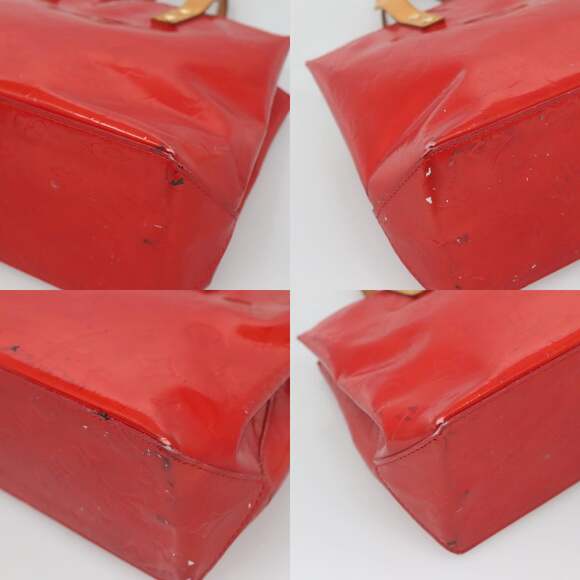 LOUIS VUITTON Monogram Vernis Reade PM Hand Bag Red Rouge M91088 - Picture 10 of 12